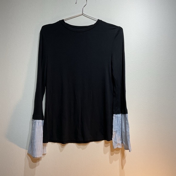 Abound Boat Neck, Bell Striped Sleeve Long Sleeve Shirt. Size XS. Soft Fabric - Picture 5 of 12